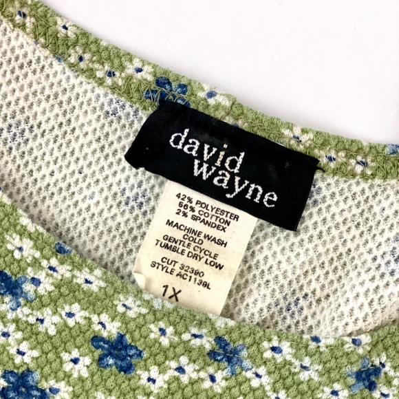 David Wayne Green Floral Dress, Size XL - Picture 3 of 6